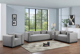 Alfie Grey Linen Textured Fabic Sofa 642Grey-S Meridian Furniture