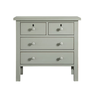 English Elm Georgina Distressed 4-Drawer Nightstand with French Dovetail Drawers and Decorative Faux Keyholes, 32" Antique Grey B050P376954