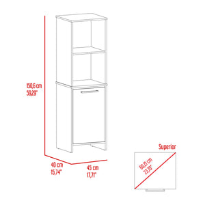 English Elm Kitchen Pantry Tall Storage Cabinet with Two Open Shelves, Soft-Close Door and Adjustable Interior Shelves White 33.46 L x 20.86 W x 7.87 H B097133148