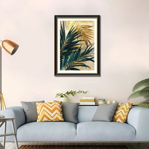 English Elm Set Of 2 Framed Tropical Palm Leaf Canvas Prints – Modern Botanical Wall Art For Any Room Decor T3976P383236-GIGA