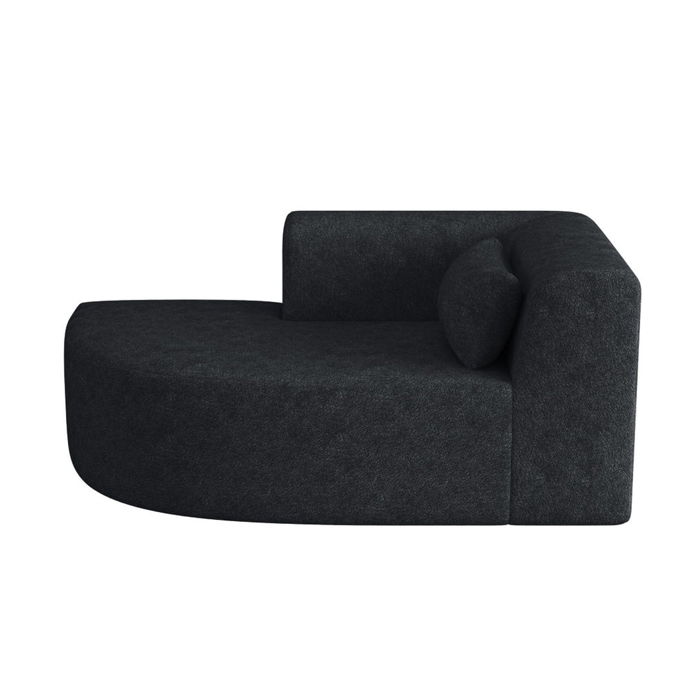 English Elm Upholstered Boucle Sofa with Lumbar Pillow Pocket Spring Seating for Living Room Black N719P250552B