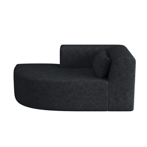English Elm Upholstered Boucle Sofa with Lumbar Pillow Pocket Spring Seating for Living Room Black N719P250552B