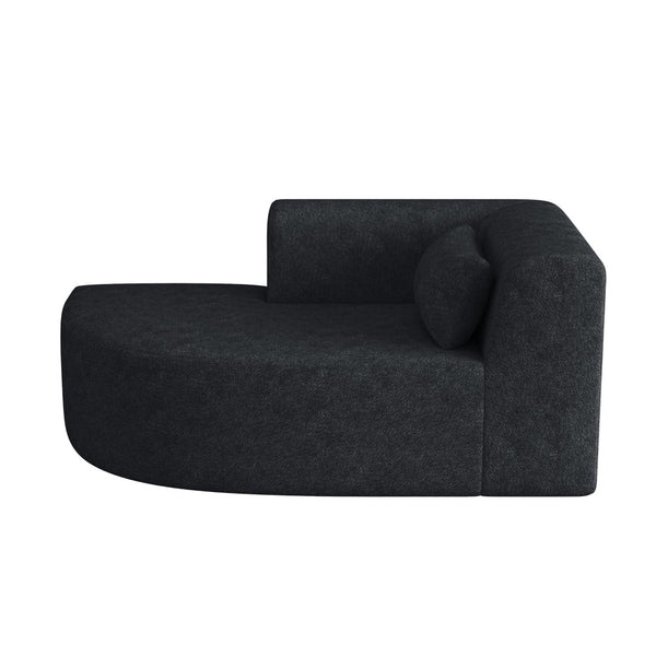 English Elm Upholstered Boucle Sofa with Lumbar Pillow Pocket Spring Seating for Living Room Black N719P250552B