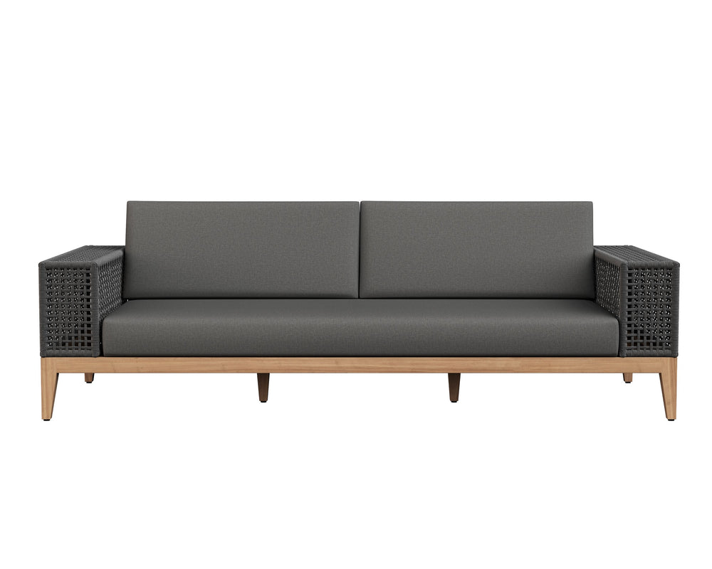 Sunpan Salerno Sofa - Sophisticated Outdoor Armchair with Durable Teak Wood and Weather-Resistant Frame Gracebay Grey