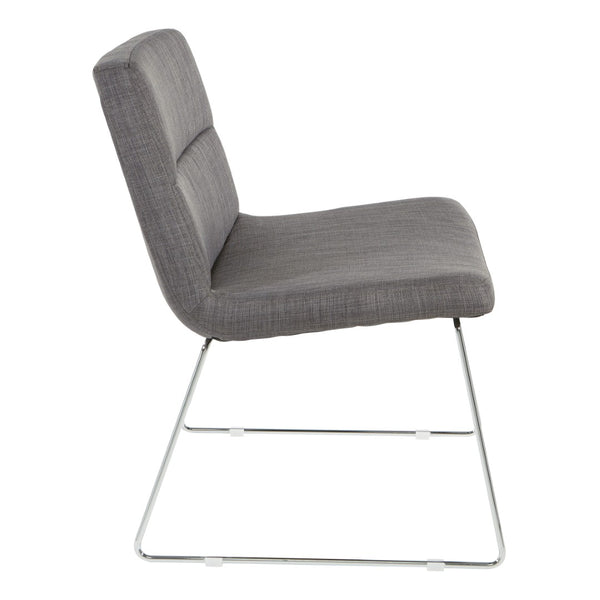 OSP Home Furnishings Thompson Contemporary Accent Chair with Chrome Sled Base for Office or Lounge Spaces THP (Grade A: Dillon Fabric )