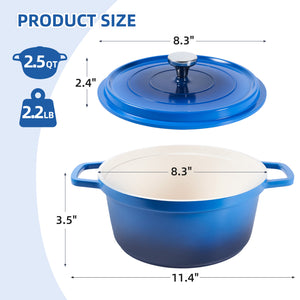 English Elm Lightweight Cast Aluminum 2.5 Qt Pot With Lid - Nonstick Dutch Oven For Versatile Cooking & Baking T3950P399484