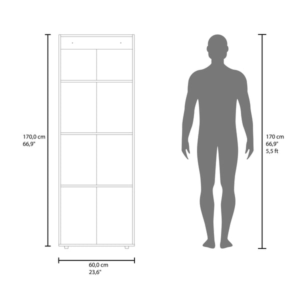 English Elm Home 3 Door Closet System Black – Compact Freestanding Storage with Five Fixed Shelves for Small Rooms and Laundry B070P351124