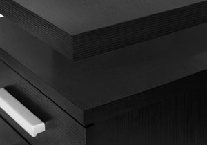 English Elm Computer Desk with Reversible Drawer Unit and Floating Top, 3-Drawer Storage, Modern Office Compact Workstation Black 52 L x 27 W x 8 H B2710P219901