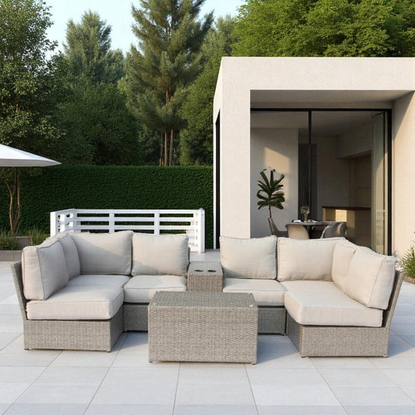 English Elm Outdoor 4-Person Modular Sofa Set – Pre-Assembled With Washable Cushions For Stylish Gatherings B120S00243-GIGA