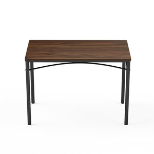 English Elm Dining Set for Four with Steel Frame Chairs and Particleboard Top Industrial Kitchen Walnut W1162P430310