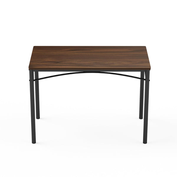 English Elm Dining Set for Four with Steel Frame Chairs and Particleboard Top Industrial Kitchen Walnut W1162P430310