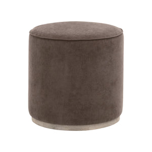 Essentials for Living Vale Performance Fabric Ottoman with Ash Wood Plinth Base for Living Room Seating 6433.MUL/NG