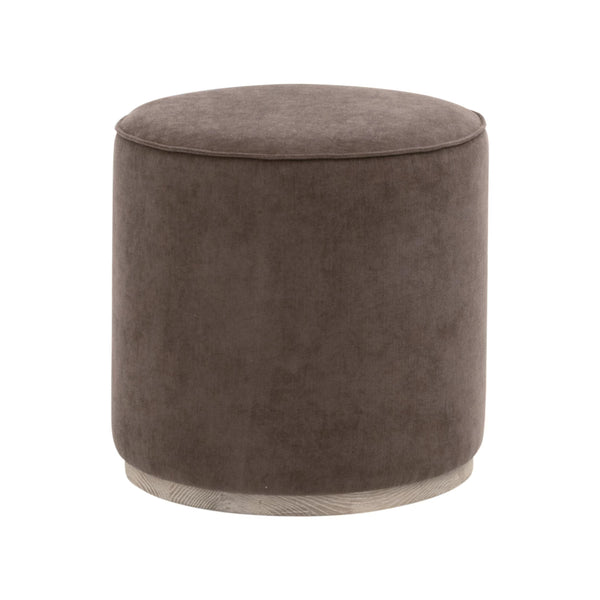 Essentials for Living Vale Performance Fabric Ottoman with Ash Wood Plinth Base for Living Room Seating 6433.MUL/NG
