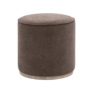 Vale Performance Fabric Ottoman with Ash Wood Plinth Base for Living Room Seating