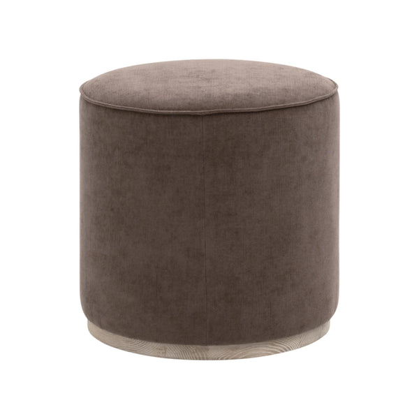 Vale Performance Fabric Ottoman with Ash Wood Plinth Base for Living Room Seating