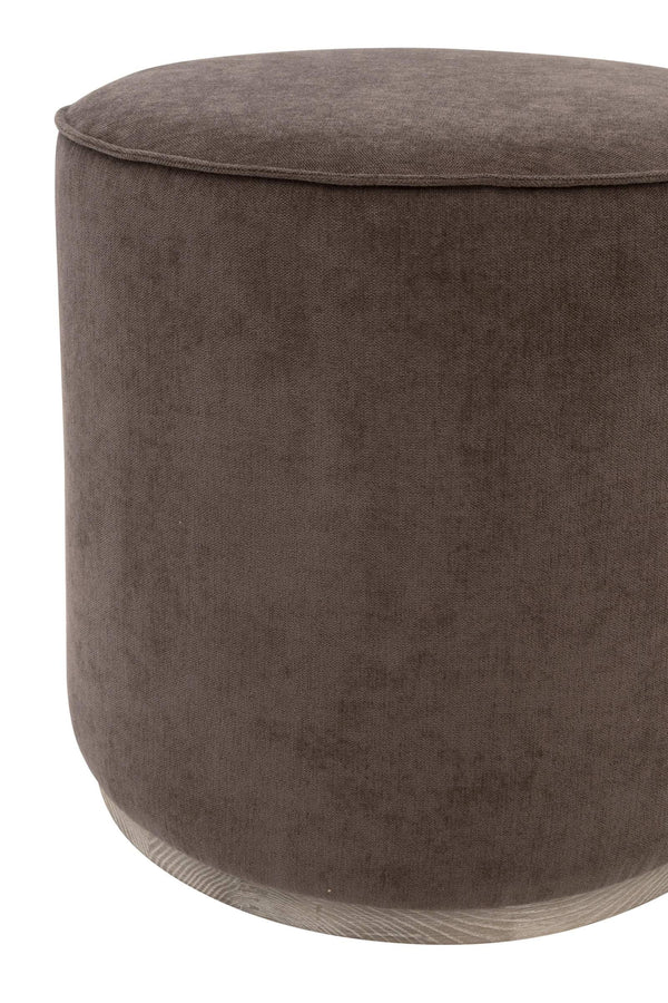 Vale Performance Fabric Ottoman with Ash Wood Plinth Base for Living Room Seating