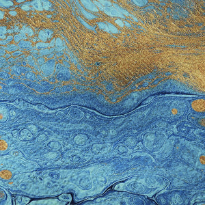 HomeRoots 10' Cobalt & Copper Abstract Washable Area Rug – Stylish, Durable Indoor/Outdoor Floor Covering! 643396
