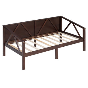 English Elm Twin Daybed Frame Solid Pine Sofa Bed for Guest Room Studio or Teen Bedroom Espresso N708P266719P