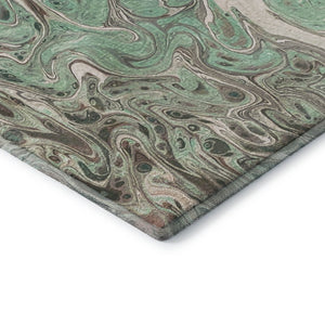 HomeRoots 10' Stylish Mint Green & Ivory Abstract Area Rug – Washable, Durable for Indoor & Outdoor Use! 643402