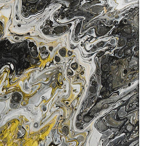 HomeRoots 10' Stylish Black, Ivory & Gold Abstract Area Rug - Durable, Washable for Indoor & Outdoor Use 643522