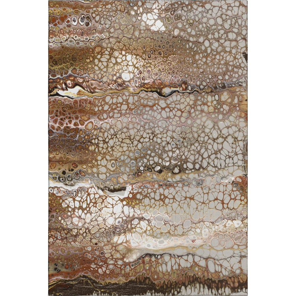 HomeRoots 9' Stylish Beige and Black Abstract Area Rug – Washable, Durable, Perfect for Indoor/Outdoor Spaces! 643533