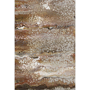 HomeRoots 10' Beige and Black Abstract Washable Area Rug - Durable Indoor/Outdoor Design for Any Space 643534