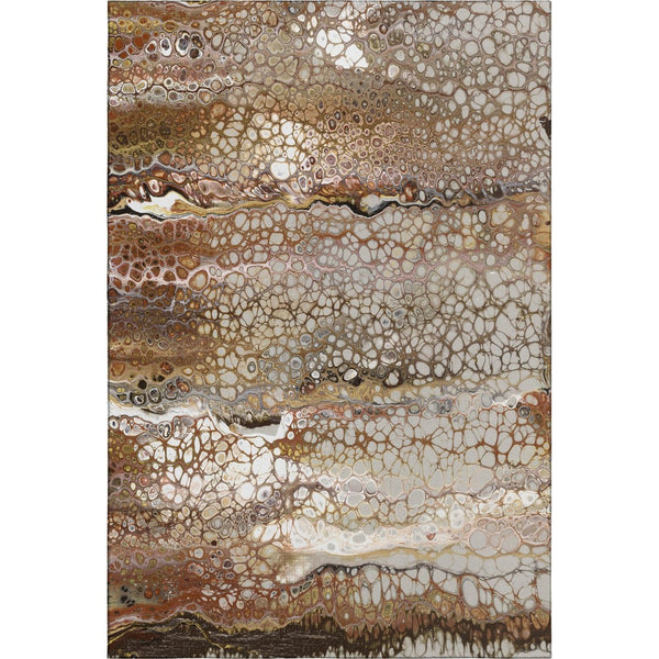 HomeRoots 10' Beige and Black Abstract Washable Area Rug - Durable Indoor/Outdoor Design for Any Space 643534