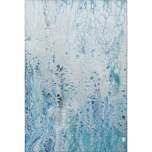 HomeRoots 10' Light Blue & Ivory Abstract Washable Area Rug – Durable, Stylish & Versatile for Indoor/Outdoor Use 643552