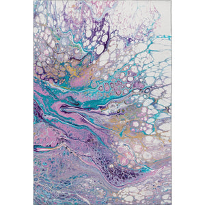 HomeRoots 8' X 10' Stylish Periwinkle Purple & Ivory Indoor Outdoor Area Rug - Durable, Washable, Versatile Design 643556