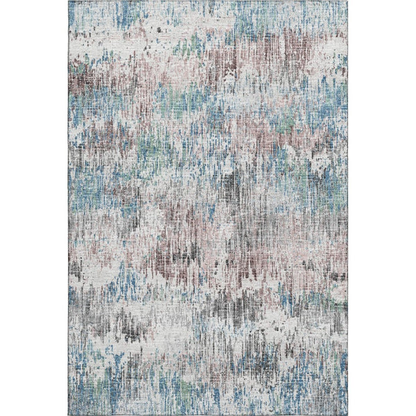 HomeRoots 9' Abstract Blue Ivory and Sage Washable Area Rug - Durable, Stain-Resistant for Indoor/Outdoor Use 643569