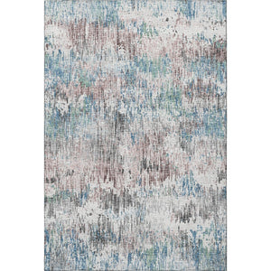 HomeRoots 9' Abstract Blue Ivory and Sage Washable Area Rug - Durable, Stain-Resistant for Indoor/Outdoor Use 643569