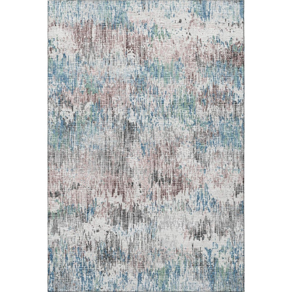 HomeRoots 9' Abstract Blue Ivory and Sage Washable Area Rug - Durable, Stain-Resistant for Indoor/Outdoor Use 643569