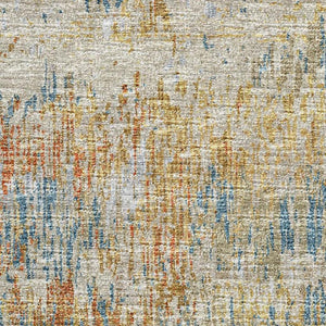 HomeRoots 8' X 10' Washable Area Rug in Gold Beige & Orange - Durable, Stylish, Perfect for Indoor & Outdoor Use! 643574