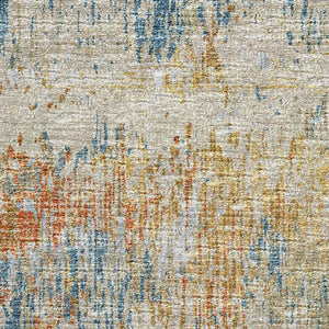 HomeRoots 9' Contemporary Gold Beige Orange Abstract Washable Rug - Durable Indoor Outdoor Style for All Spaces 643575