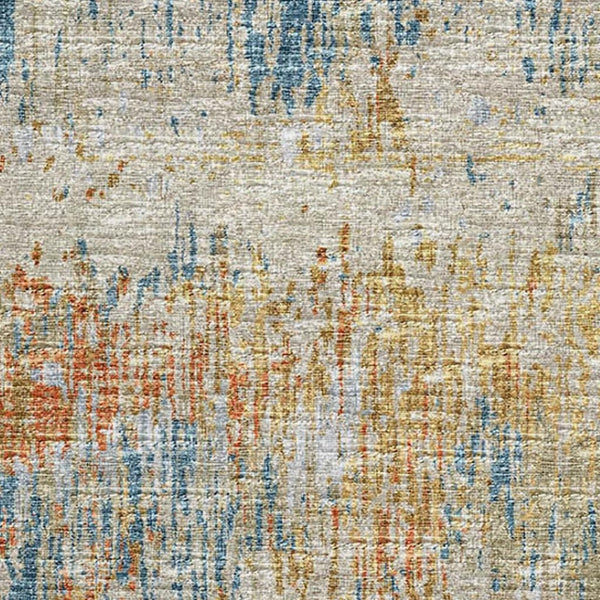 HomeRoots 9' Contemporary Gold Beige Orange Abstract Washable Rug - Durable Indoor Outdoor Style for All Spaces 643575