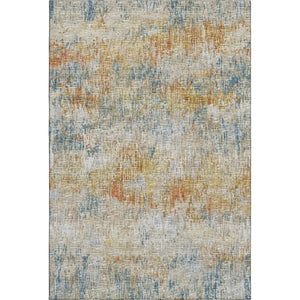 HomeRoots 10' X 14' Washable Polyester Area Rug in Gold Beige & Orange – Stylish, Stain-Resistant for Indoors & Outdoors 643576