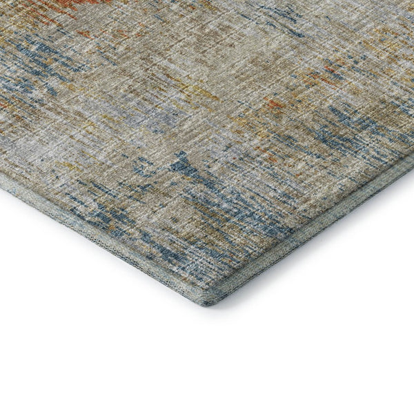 HomeRoots 10' X 14' Washable Polyester Area Rug in Gold Beige & Orange – Stylish, Stain-Resistant for Indoors & Outdoors 643576