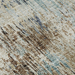 HomeRoots 5' X 8' Abstract Midnight Ivory Beige Washable Area Rug – Durable, Stylish for Indoor & Outdoor Use! 643578