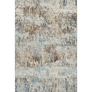 HomeRoots 5' X 8' Abstract Midnight Ivory Beige Washable Area Rug – Durable, Stylish for Indoor & Outdoor Use! 643578