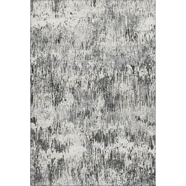 HomeRoots 5' Modern Abstract Washable Area Rug in Gray, Brown & Ivory - Indoor/Outdoor Durable Design 643584