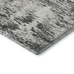 HomeRoots 5' Modern Abstract Washable Area Rug in Gray, Brown & Ivory - Indoor/Outdoor Durable Design 643584