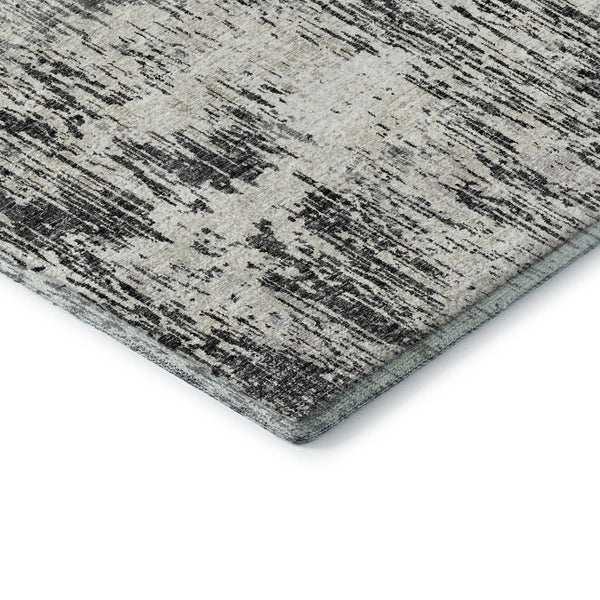 HomeRoots 5' Modern Abstract Washable Area Rug in Gray, Brown & Ivory - Indoor/Outdoor Durable Design 643584