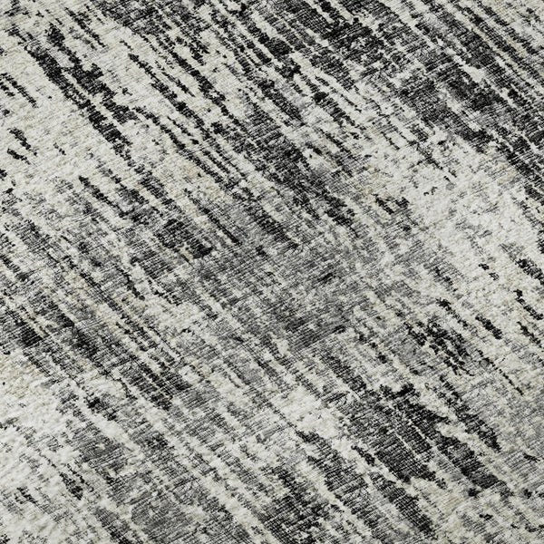 HomeRoots 5' Modern Abstract Washable Area Rug in Gray, Brown & Ivory - Indoor/Outdoor Durable Design 643584