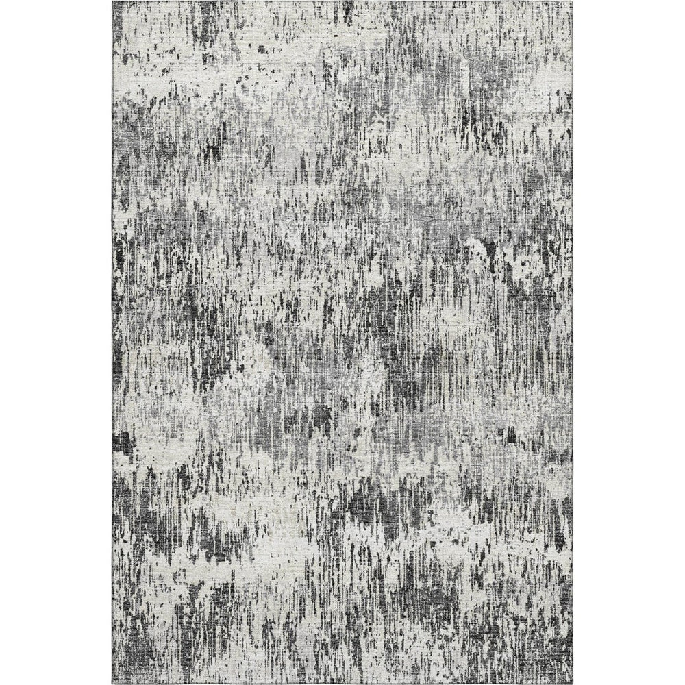 HomeRoots 9' X 12' Washable Gray Brown Ivory Abstract Area Rug – Durable, Stylish for Indoor & Outdoor Living Spaces 643587