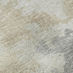 HomeRoots 5' X 8' Modern Abstract Washable Rug - Stylish Beige, Charcoal & Gray Design for Indoor/Outdoor Use 643590