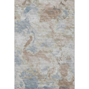 HomeRoots 9' X 12' Abstract Washable Area Rug in Midnight Ivory & Coffee – Durable Indoor/Outdoor Design! 643599