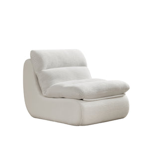 English Elm Modern Compressed Lounge Chair with Ottoman Corduroy Recliner Small Space Sofa High-Density Foam Comfort Beige W1036P251820