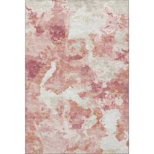 HomeRoots 5' Contemporary Pink & Ivory Abstract Washable Area Rug for Indoor & Outdoor Spaces – Durable & Stylish! 643602