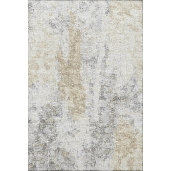 HomeRoots 8' X 10' Midnight Ivory Beige Abstract Rug - Washable, Durable, Stylish for Indoor & Outdoor Spaces 643616