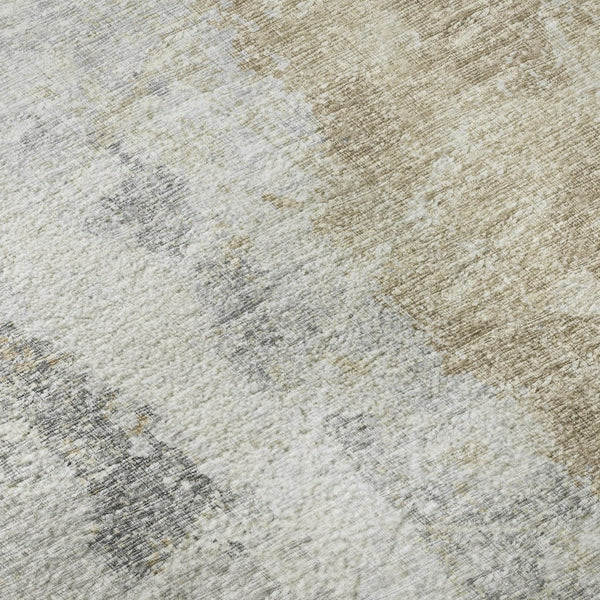 HomeRoots 10' Oversized Midnight Ivory & Beige Abstract Area Rug - Washable, Durable, Indoor/Outdoor Use! 643618